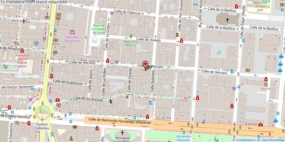 mapa La Uramakeria Sushi restaurante Madrid