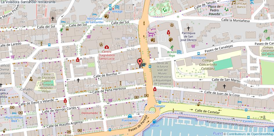 mapa La Voladora restaurante Santander