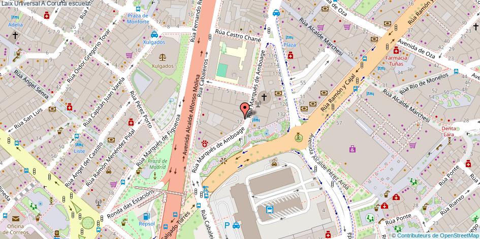 mapa Laix Universal escuela A Coruña