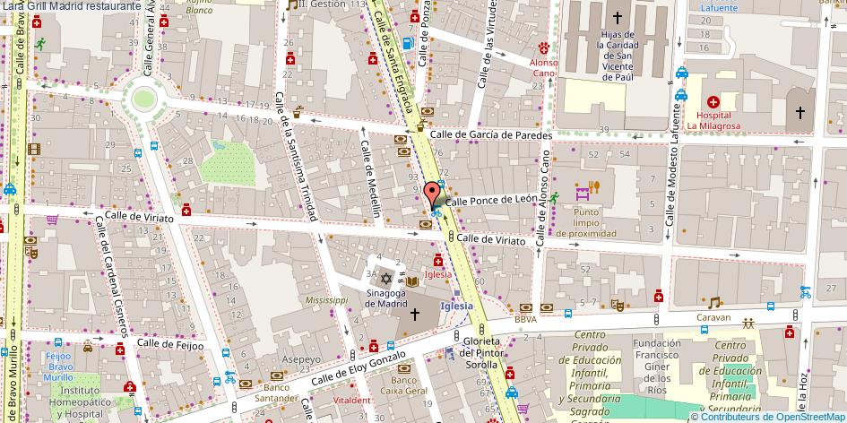 mapa Lara Grill restaurante Madrid