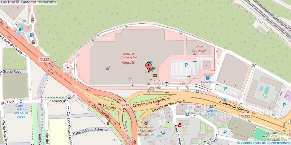 mapa Las Brasas restaurante Zaragoza