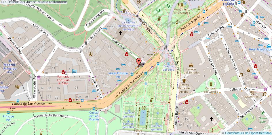 mapa Las Delicias del Jamón restaurante Madrid