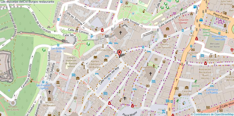 mapa Las espuelas delCid restaurante Burgos