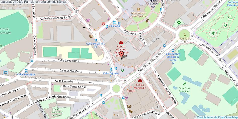 mapa Lasertag Aliados comida rápida Pamplona/Iruña