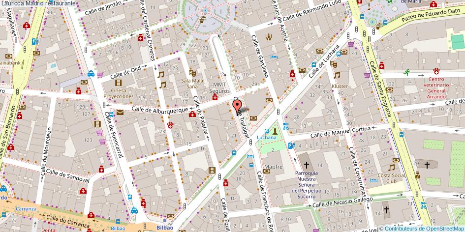 mapa Lauricca restaurante Madrid