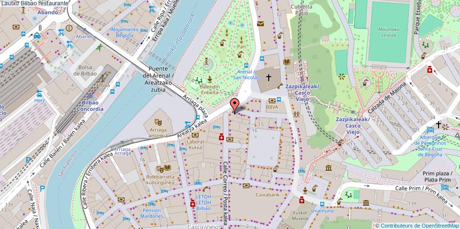 mapa Lautxo restaurante Bilbao