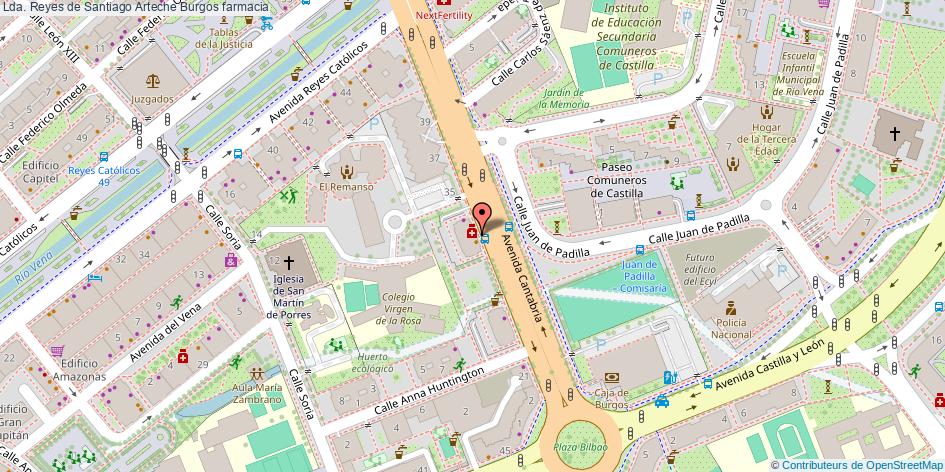 mapa Lda. Reyes de Santiago Arteche farmacia Burgos