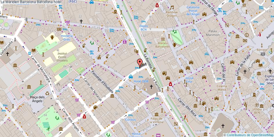 mapa Le Méridien Barcelona hotel Barcelona