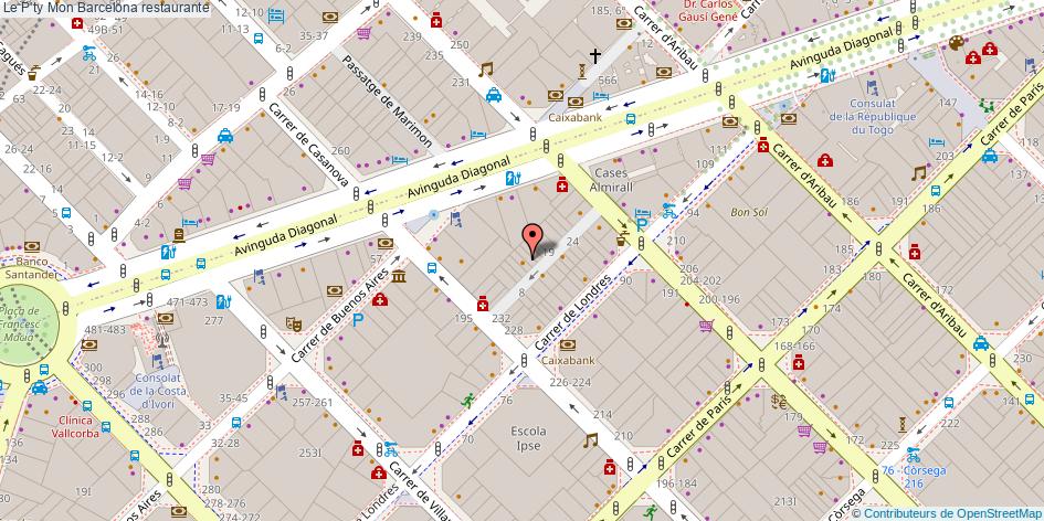 mapa Le P'ty Mon restaurante Barcelona