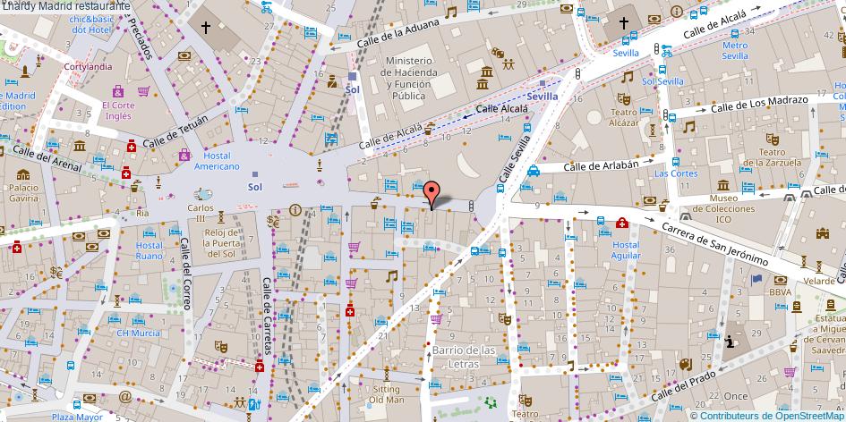 mapa Lhardy restaurante Madrid