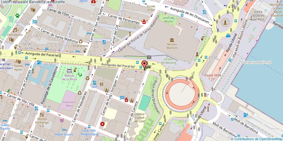 mapa Liston restaurant restaurante Barcelona
