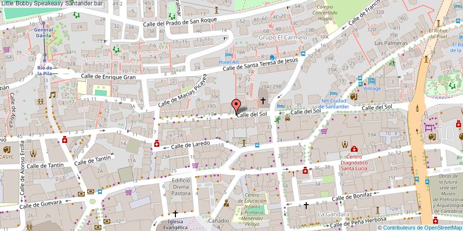 mapa Little Bobby Speakeasy bar Santander