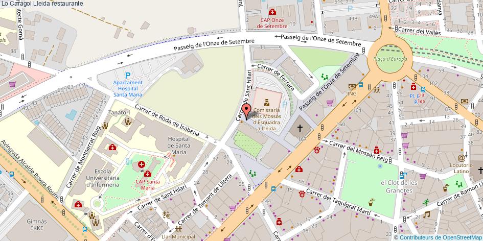 mapa Lo Caragol restaurante Lleida