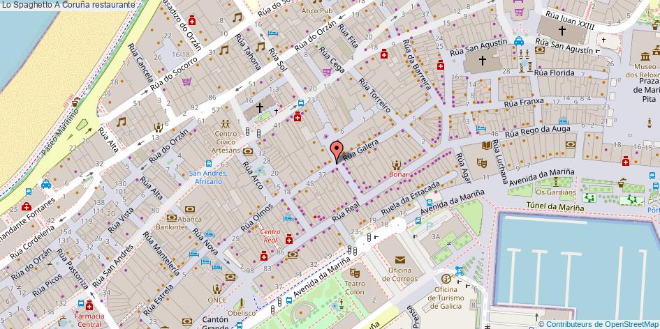 mapa Lo Spaghetto restaurante A Coruña