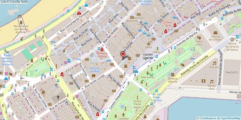 mapa Lois hotel A Coruña