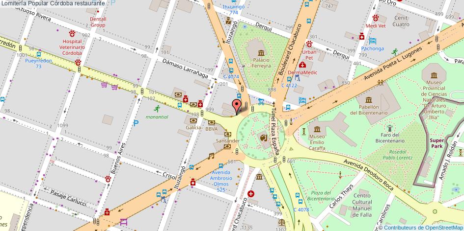 mapa Lomitería Popular restaurante Córdoba