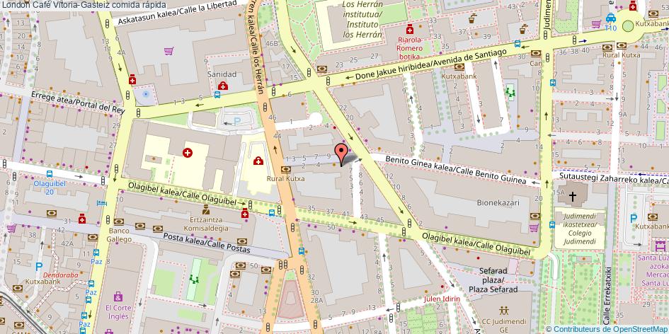 mapa London Café comida rápida Vitoria-Gasteiz