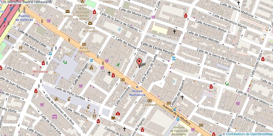 mapa Los Mariscos restaurante Madrid