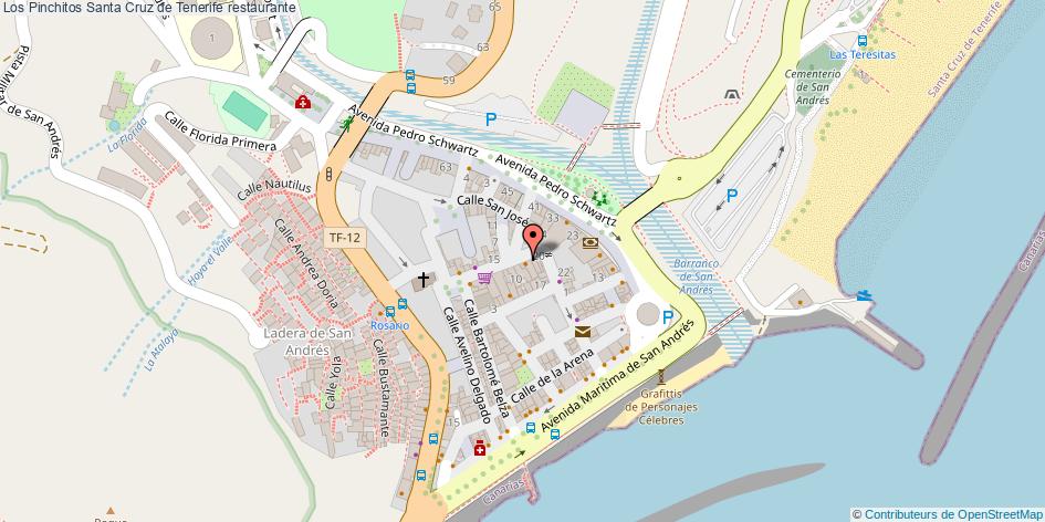 mapa Los Pinchitos restaurante Santa Cruz de Tenerife