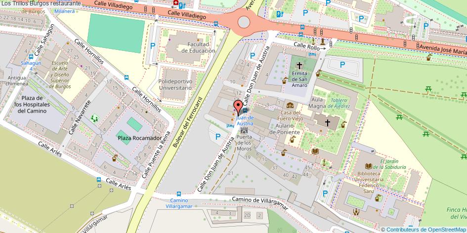 mapa Los Trillos restaurante Burgos