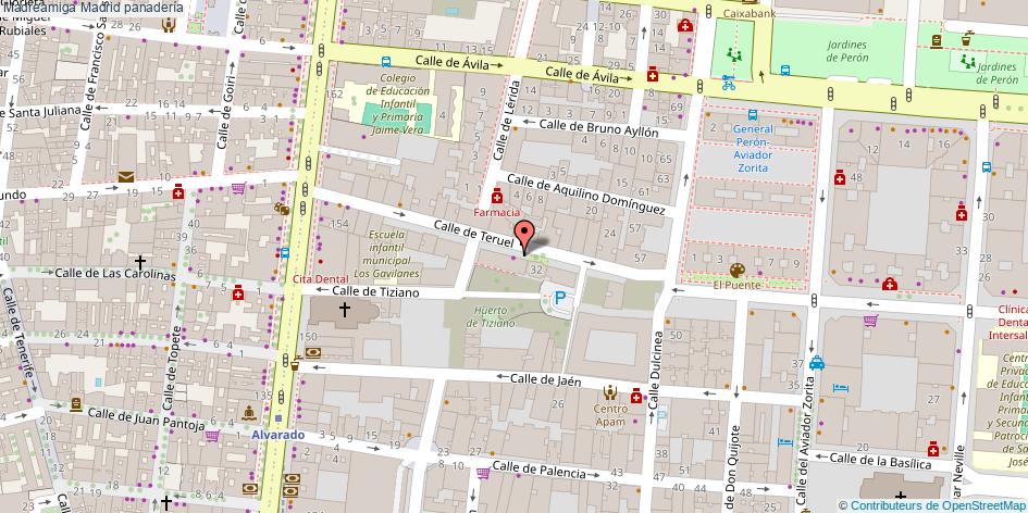 mapa Madreamiga panadería Madrid