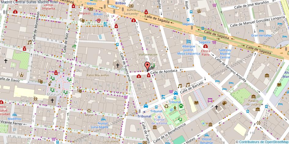 mapa Madrid Central Suites hotel Madrid