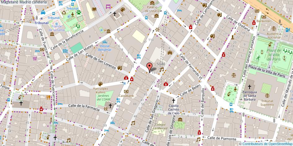 mapa Magasand cafetería Madrid