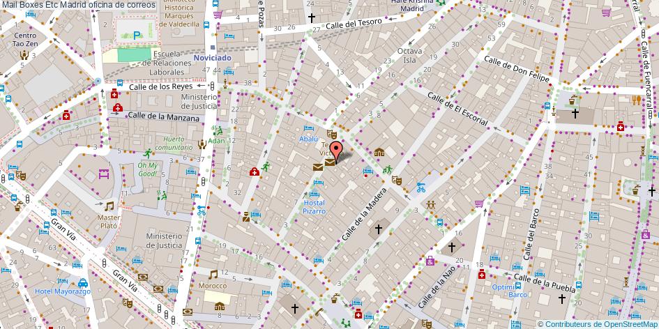 mapa Mail Boxes Etc oficina de correos Madrid