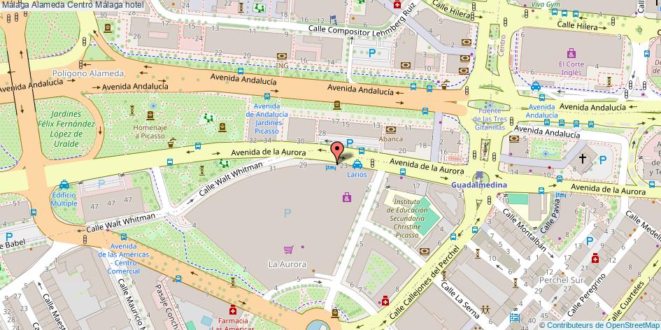 mapa Málaga Alameda Centro hotel Málaga