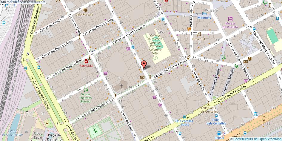 mapa Malmö restaurante València