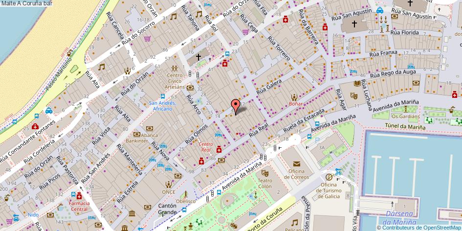 mapa Malte bar A Coruña