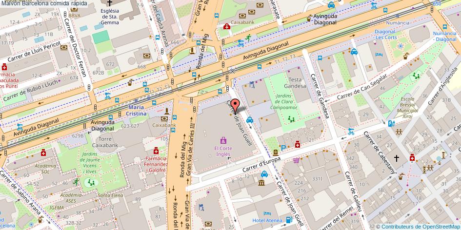 mapa Malvón comida rápida Barcelona