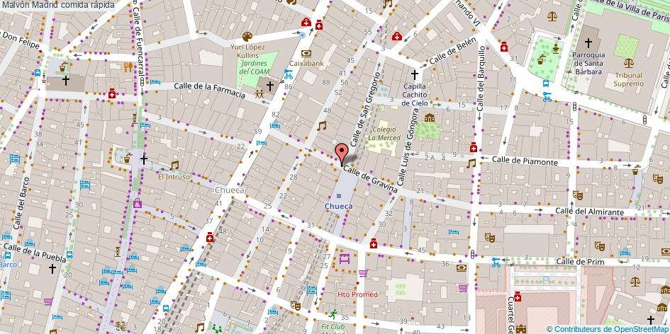 mapa Malvón comida rápida Madrid