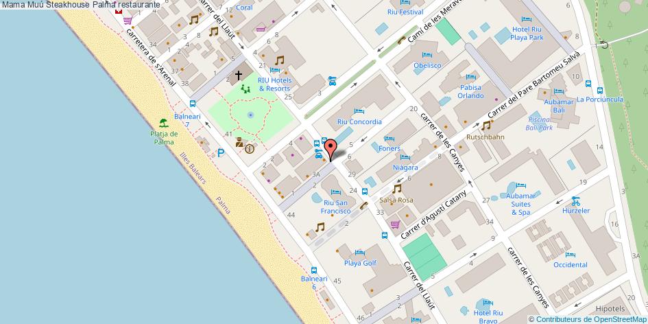 mapa Mama Muú Steakhouse restaurante Palma