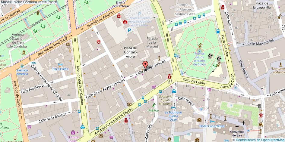 mapa Maneki Neko restaurante Córdoba