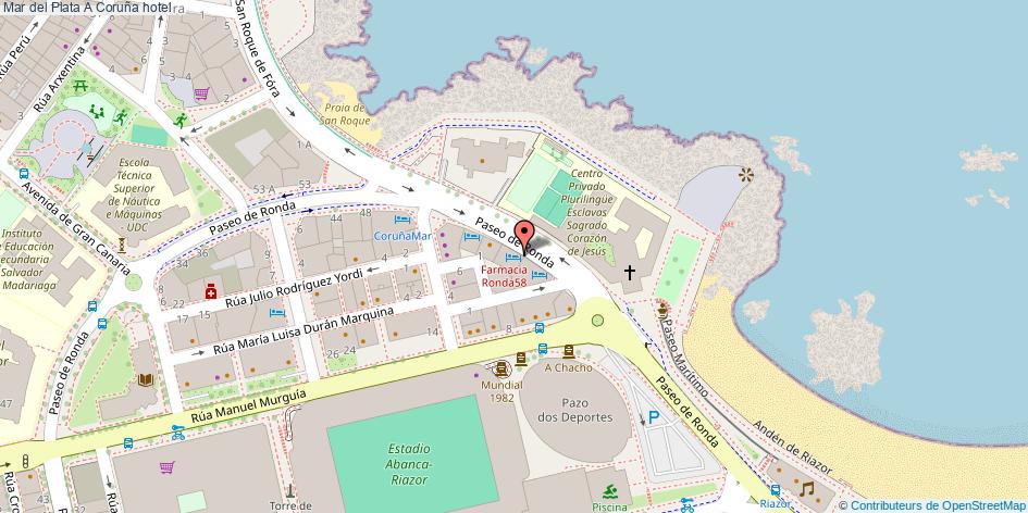 mapa Mar del Plata hotel A Coruña