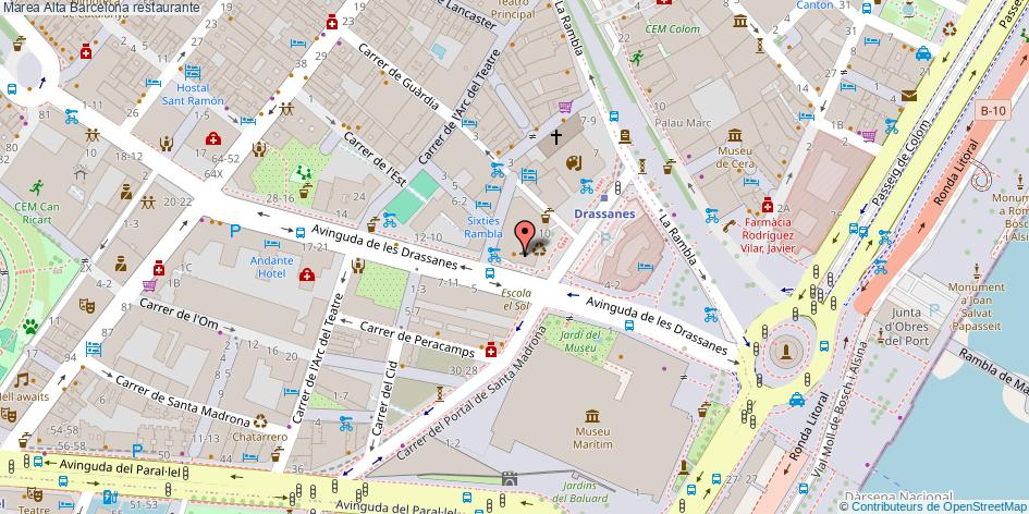mapa Marea Alta restaurante Barcelona