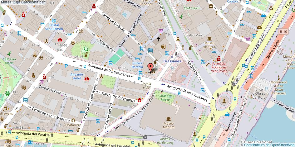 mapa Marea Baja bar Barcelona