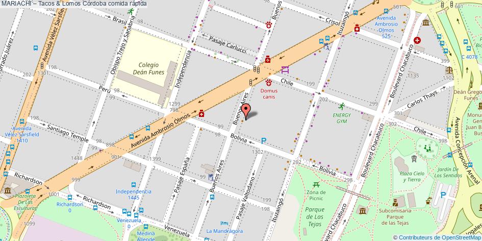 mapa MARIACHI – Tacos & Lomos comida rápida Córdoba