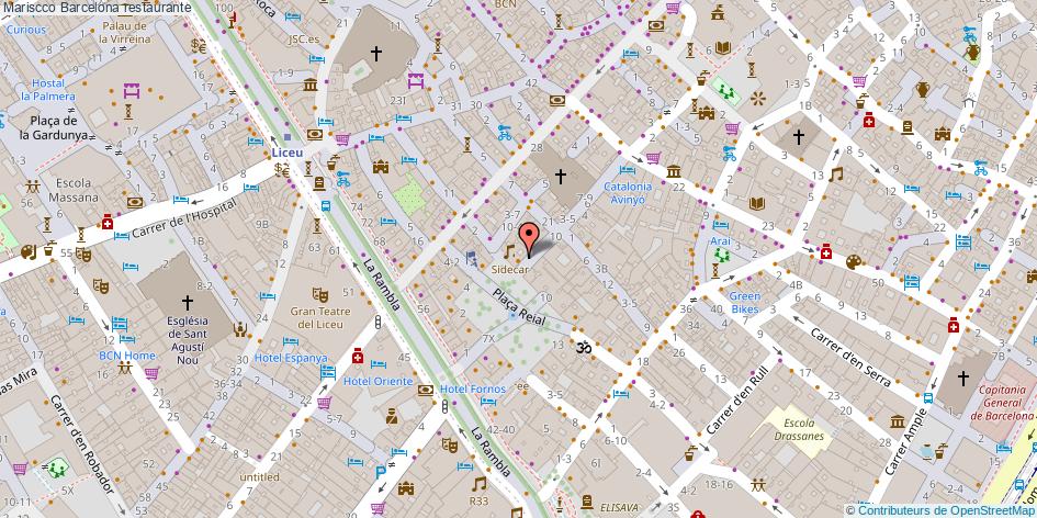 mapa Mariscco restaurante Barcelona