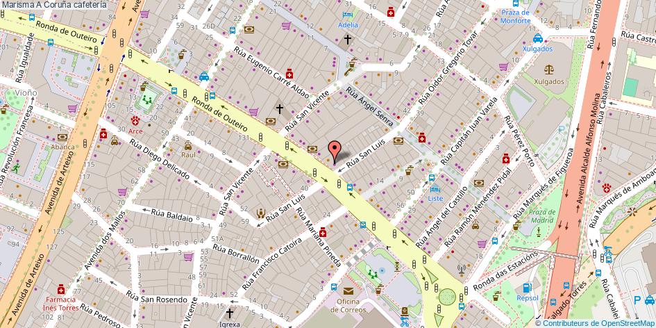 mapa Marisma cafetería A Coruña