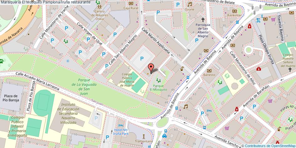 mapa Marisquería El Mosquito restaurante Pamplona/Iruña
