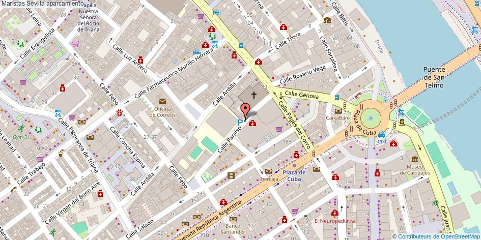 mapa Maristas aparcamiento Sevilla