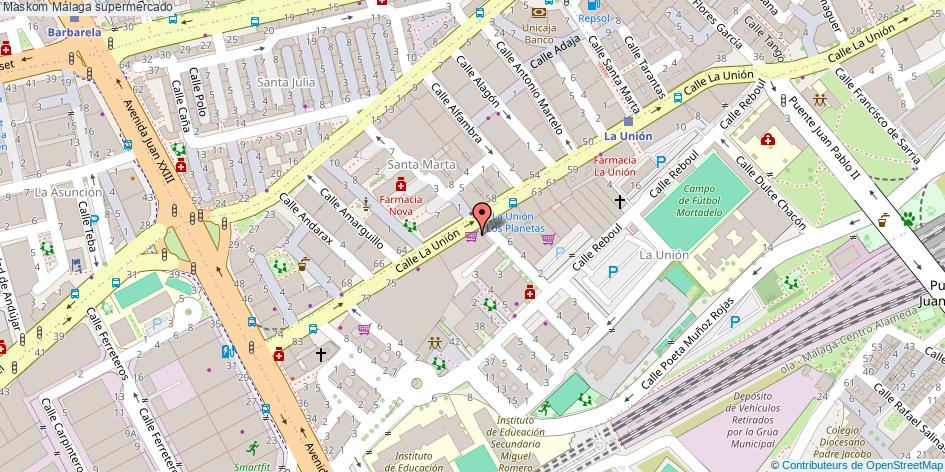 mapa Maskom supermercado Málaga