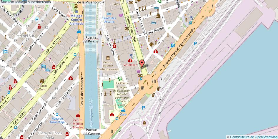 mapa Maskom supermercado Málaga