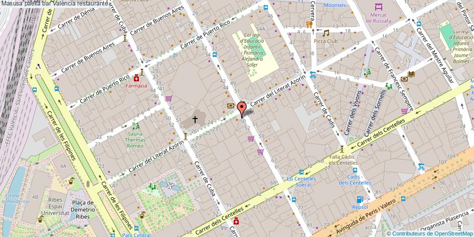 mapa Masusa paella bar restaurante València