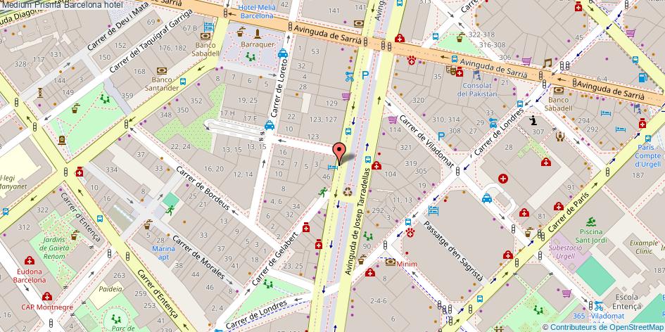 mapa Medium Prisma hotel Barcelona