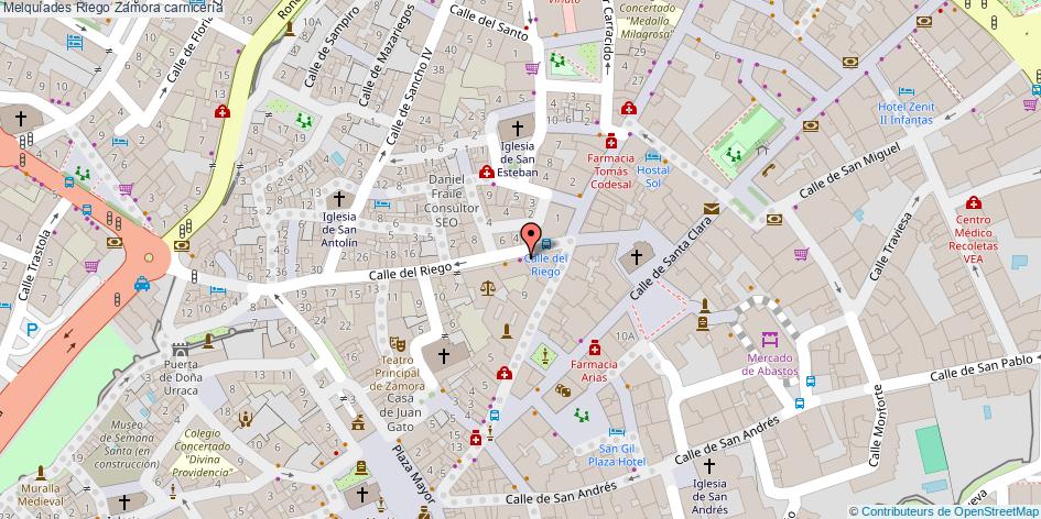 mapa Melquíades Riego carnicería Zamora