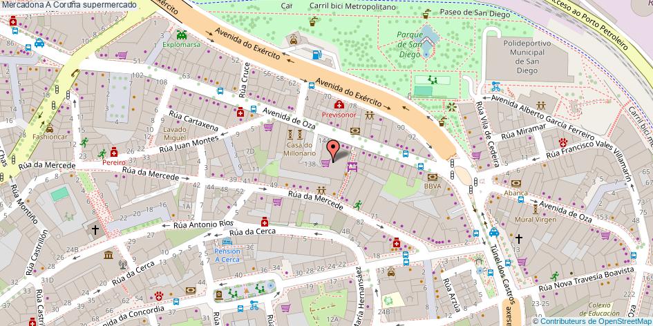 mapa Mercadona supermercado A Coruña