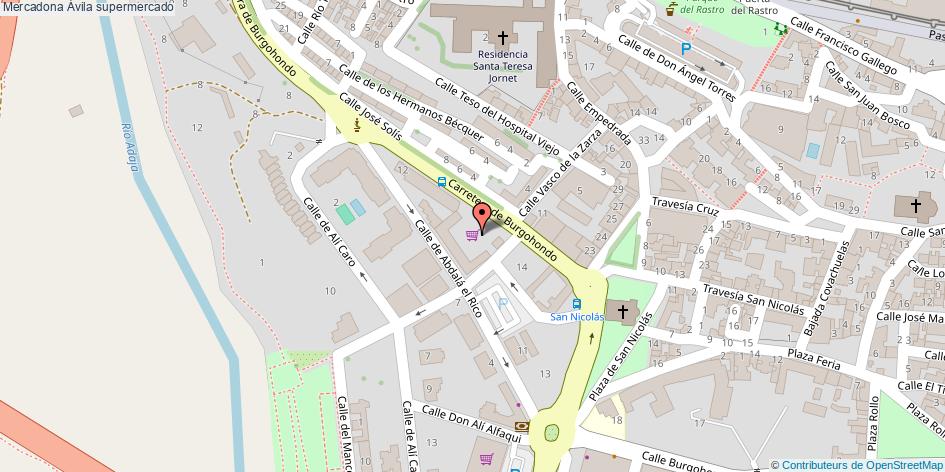 mapa Mercadona supermercado Ávila